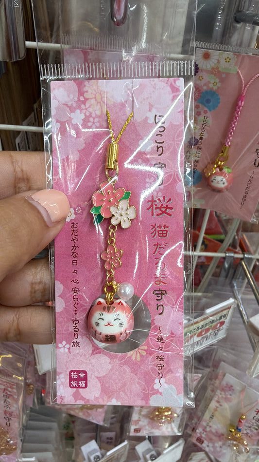 Charm Daruma rosa