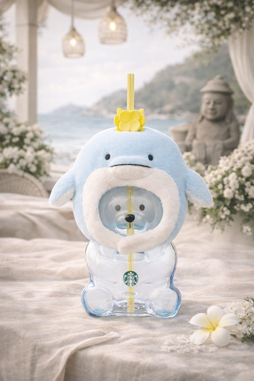 Vaso Bearista frío de cristal Jeju Dolphin Bearista de 591 ml  Jeju Starbucks Corea 2026