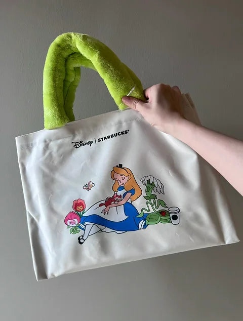 Disney x Starbucks China Alice in Wonderland Alice Tote Bag y Tapete Picnic