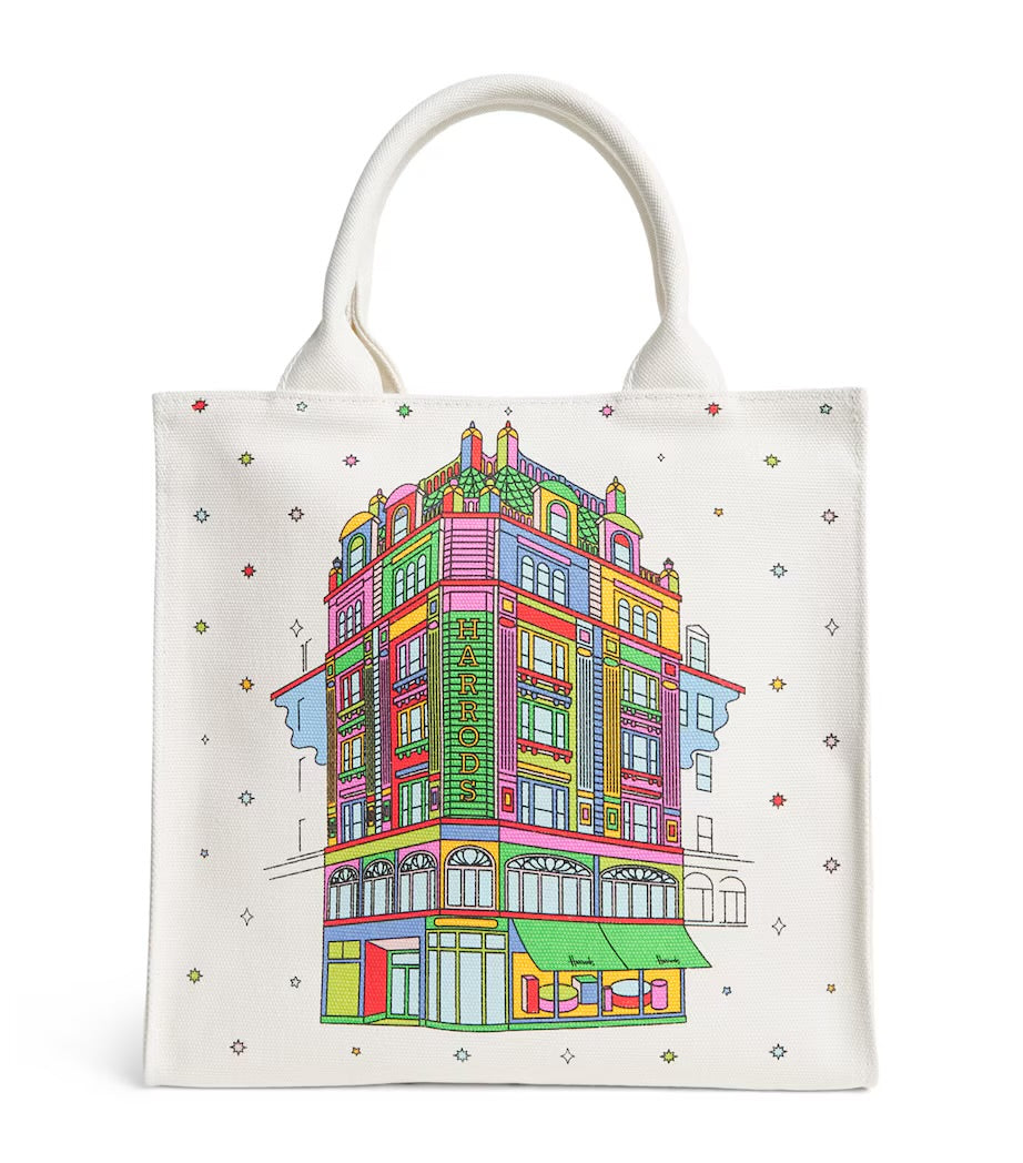 Harrods Canvas Colour-Pop Building Tote Bag