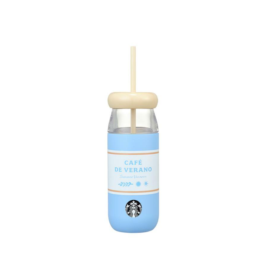 Botella Azul con Popote y Tapa Starbucks Korea 2025 Summer season1 series  355ml 12.49oz