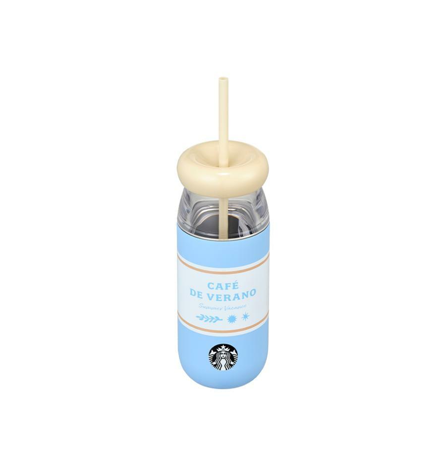 Botella Azul con Popote y Tapa Starbucks Korea 2025 Summer season1 series  355ml 12.49oz