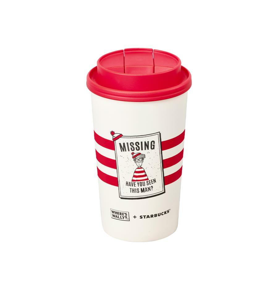 Vaso de acero inoxidable con tapa roja Wheres Wally? 355ml Starbucks Series