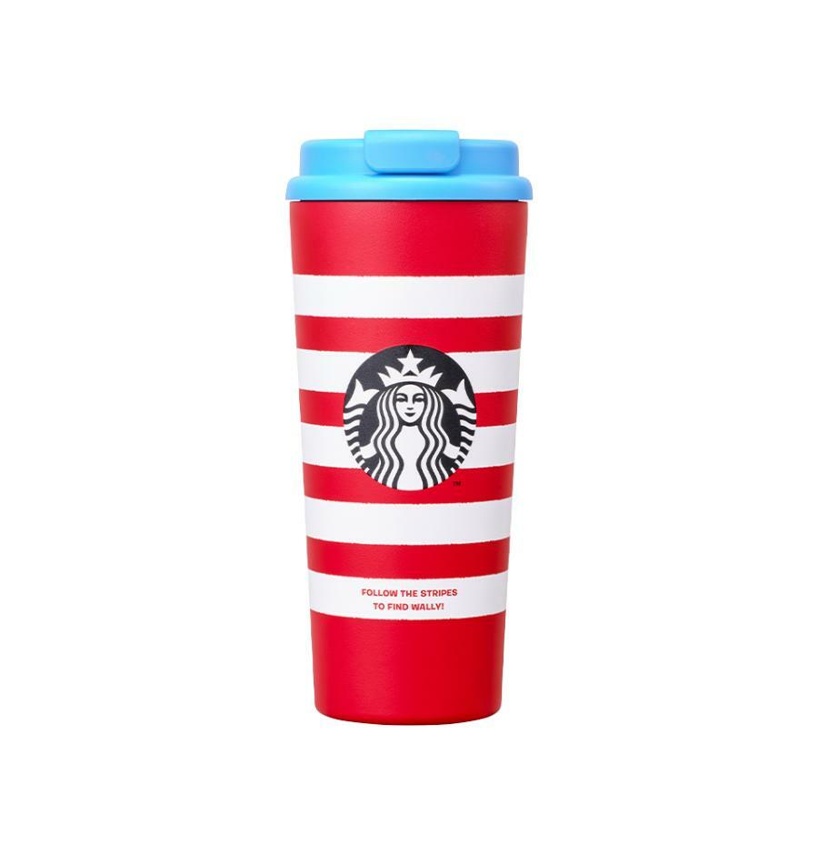 Vaso Elma Acero inoxidable a rayas Wheres Wally? 473ml Starbucks Series