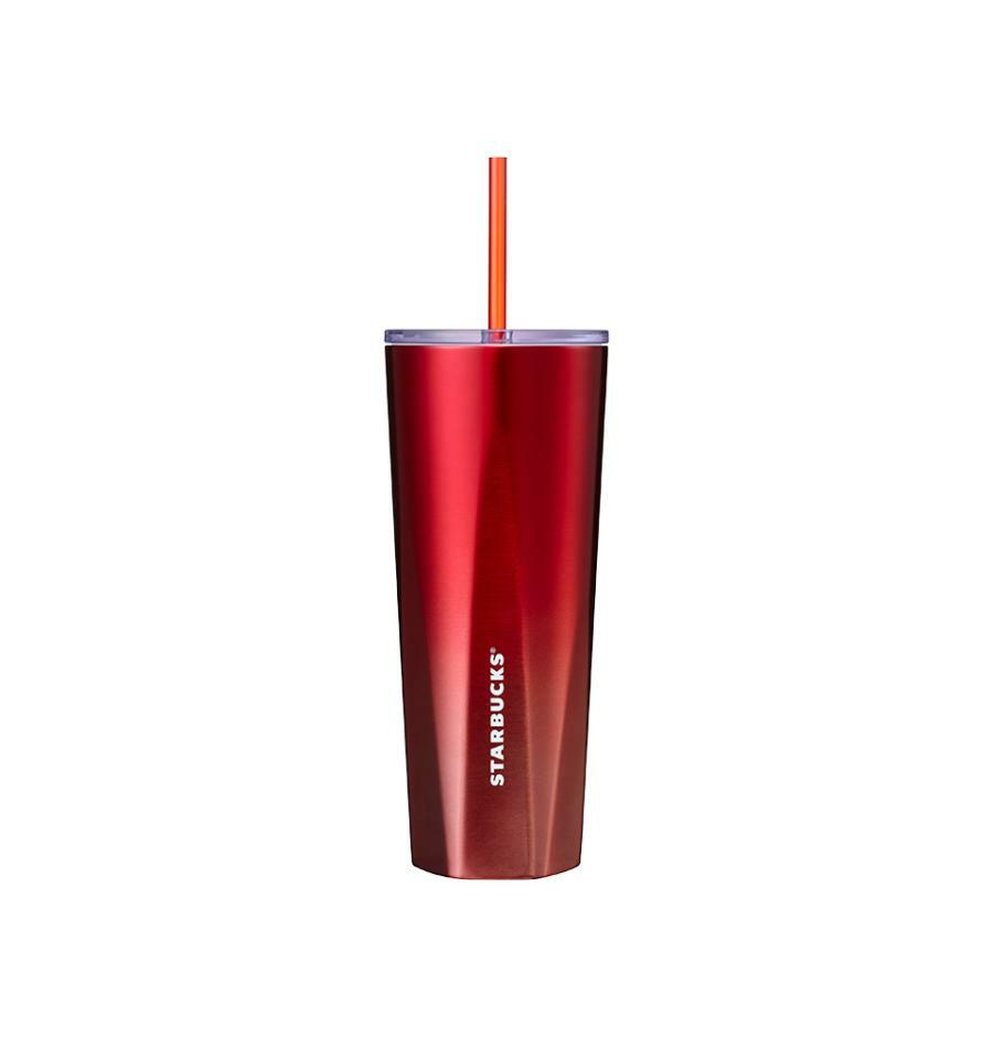 Vaso de Acero Inoxidable Rojo SS Joyful Escher Coldcup 710ml Starbucks Holiday Corea 2025