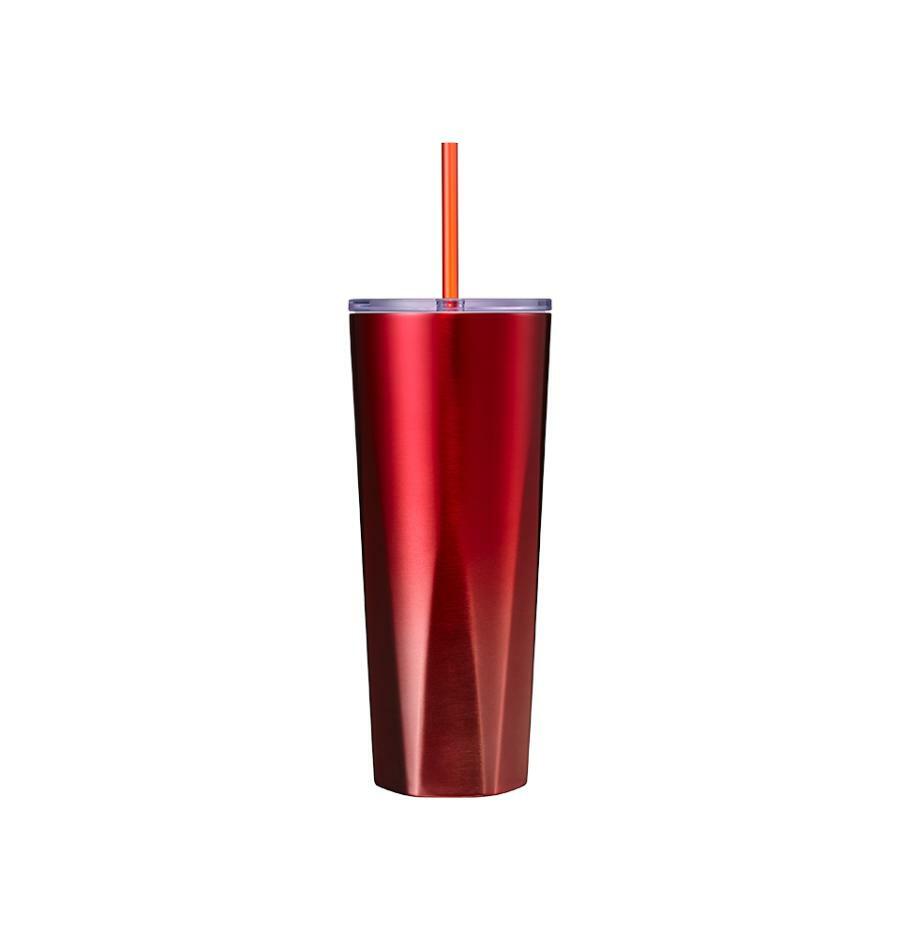 Vaso de Acero Inoxidable Rojo SS Joyful Escher Coldcup 710ml Starbucks Holiday Corea 2025