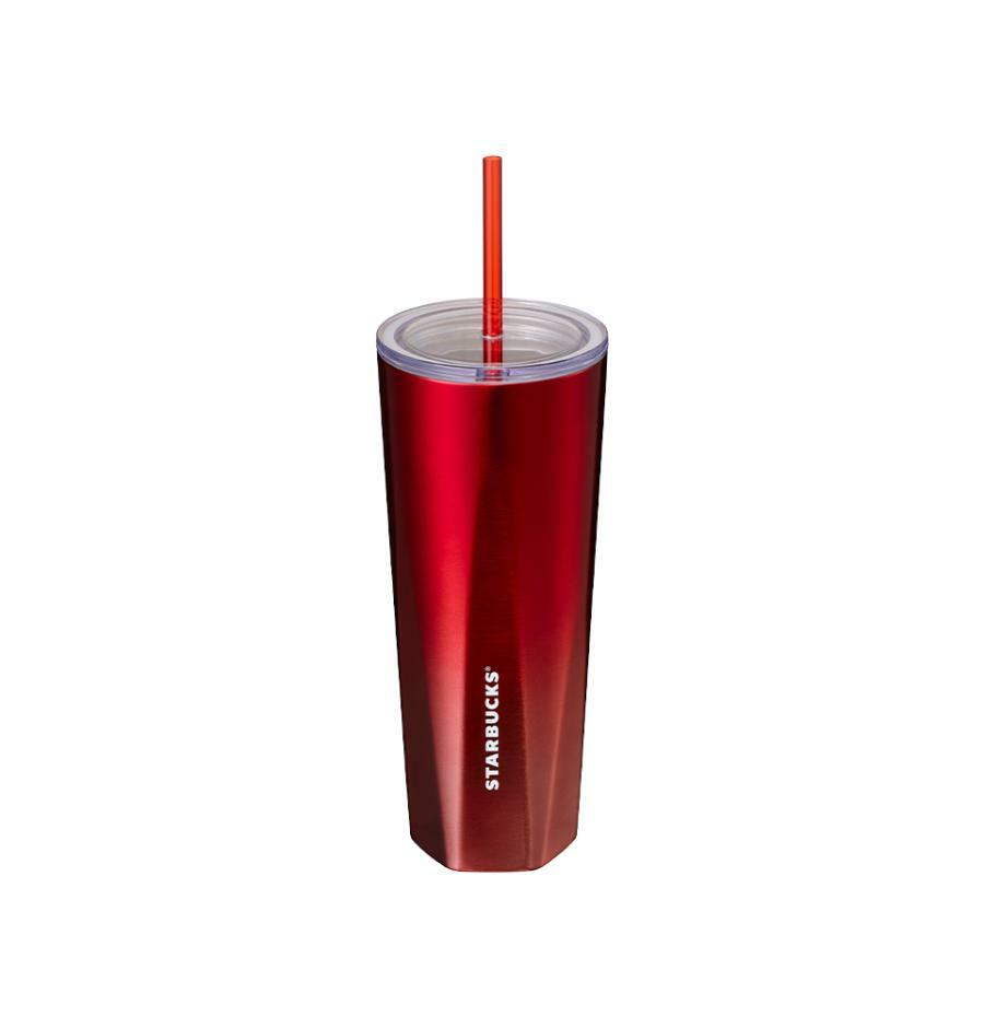 Vaso de Acero Inoxidable Rojo SS Joyful Escher Coldcup 710ml Starbucks Holiday Corea 2025