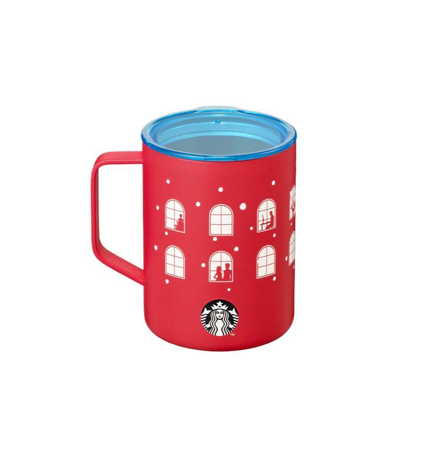 Taza de acero rojo con tapa azul Wheres Wally? Starbucks Series 473ml