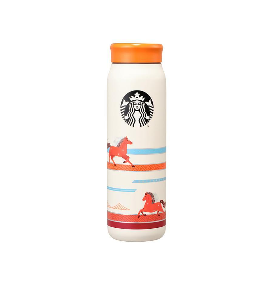 Termo  Con Caballos Con Tapa Naranja Redhorse Rani de 591 ml Year Of The Horse Starbucks Corea 2026