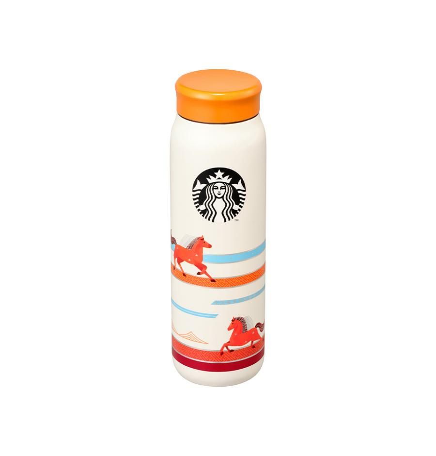 Termo  Con Caballos Con Tapa Naranja Redhorse Rani de 591 ml Year Of The Horse Starbucks Corea 2026