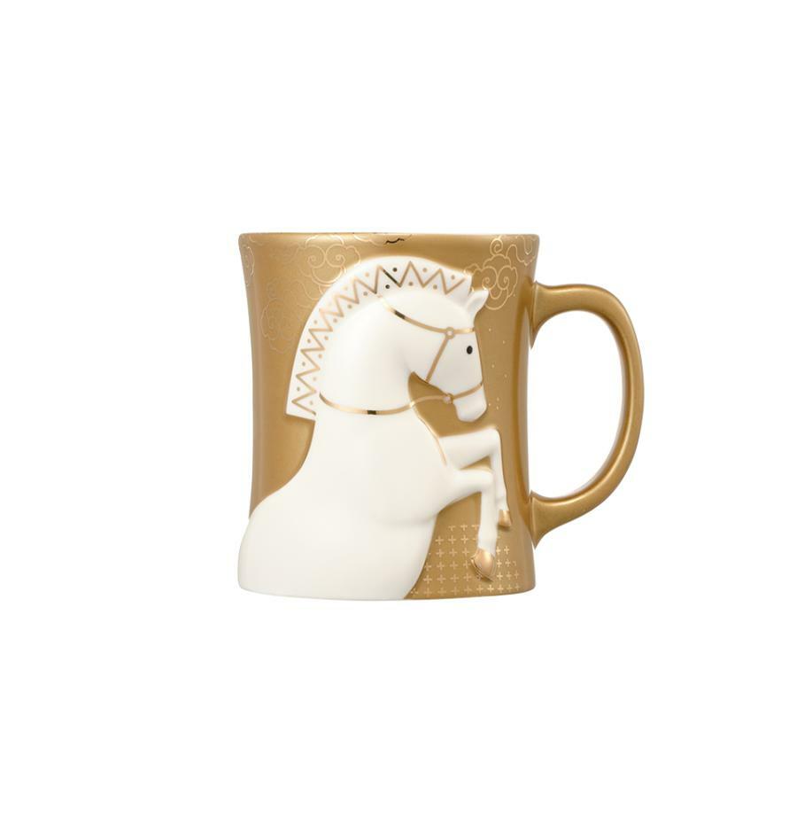 Taza dorada de ceramica Wildtail 355 ml Year of the Horse Starbucks Corea 2026