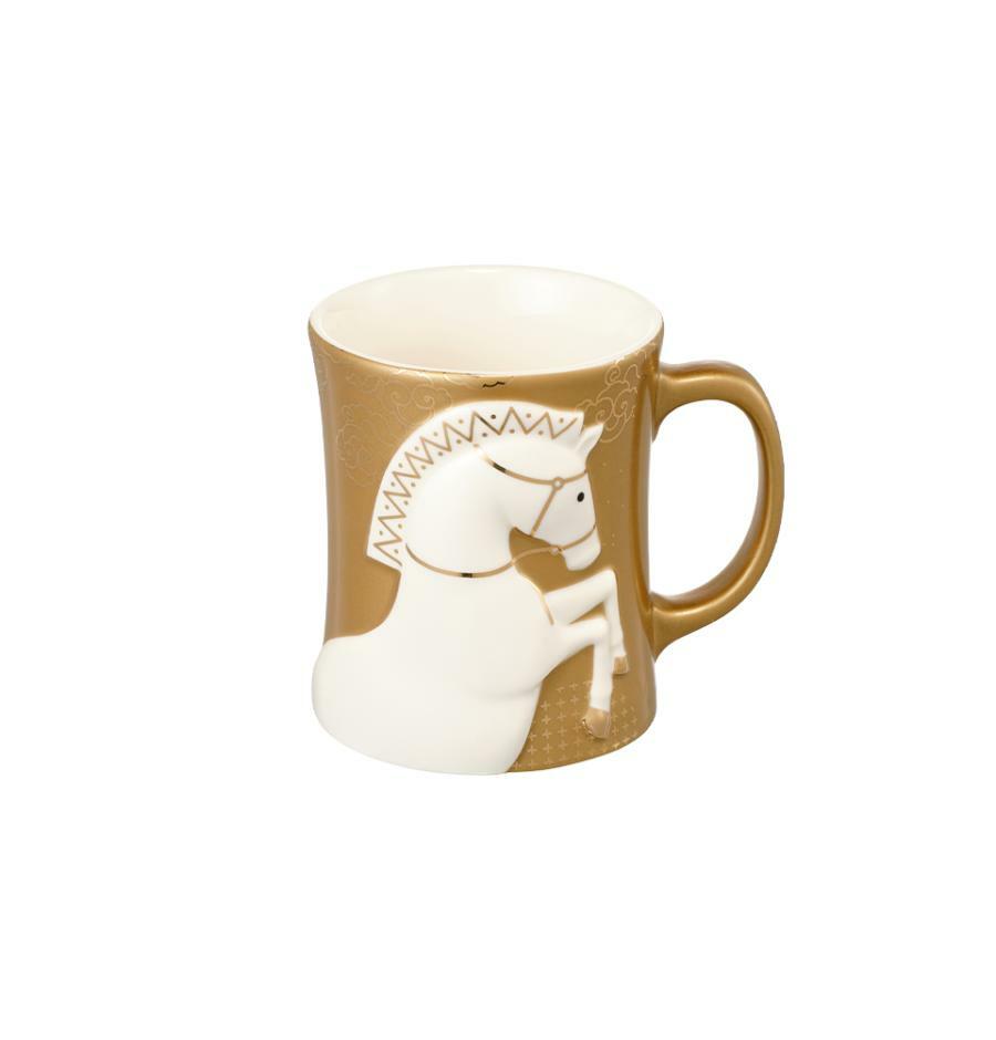 Taza dorada de ceramica Wildtail 355 ml Year of the Horse Starbucks Corea 2026