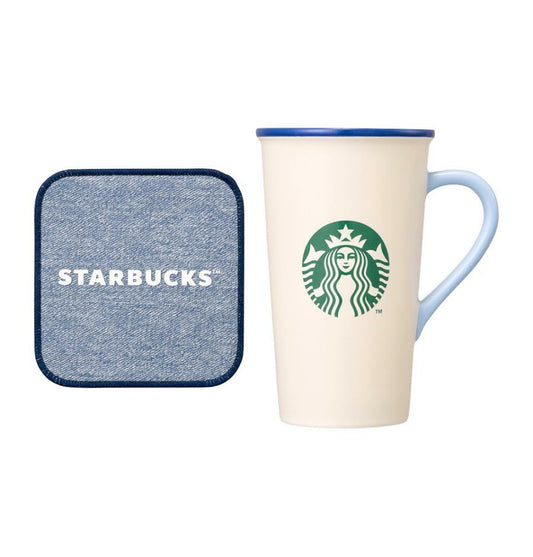 Juego de taza y posavasos azul lavado Starbucks Corea Denim 2026
