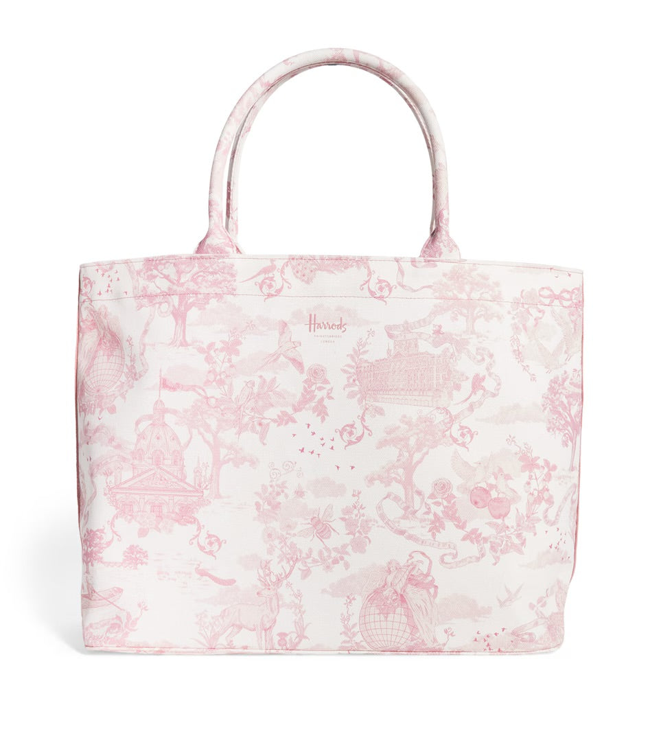 Harrods Medium Toile Print Tote Bag | Pink