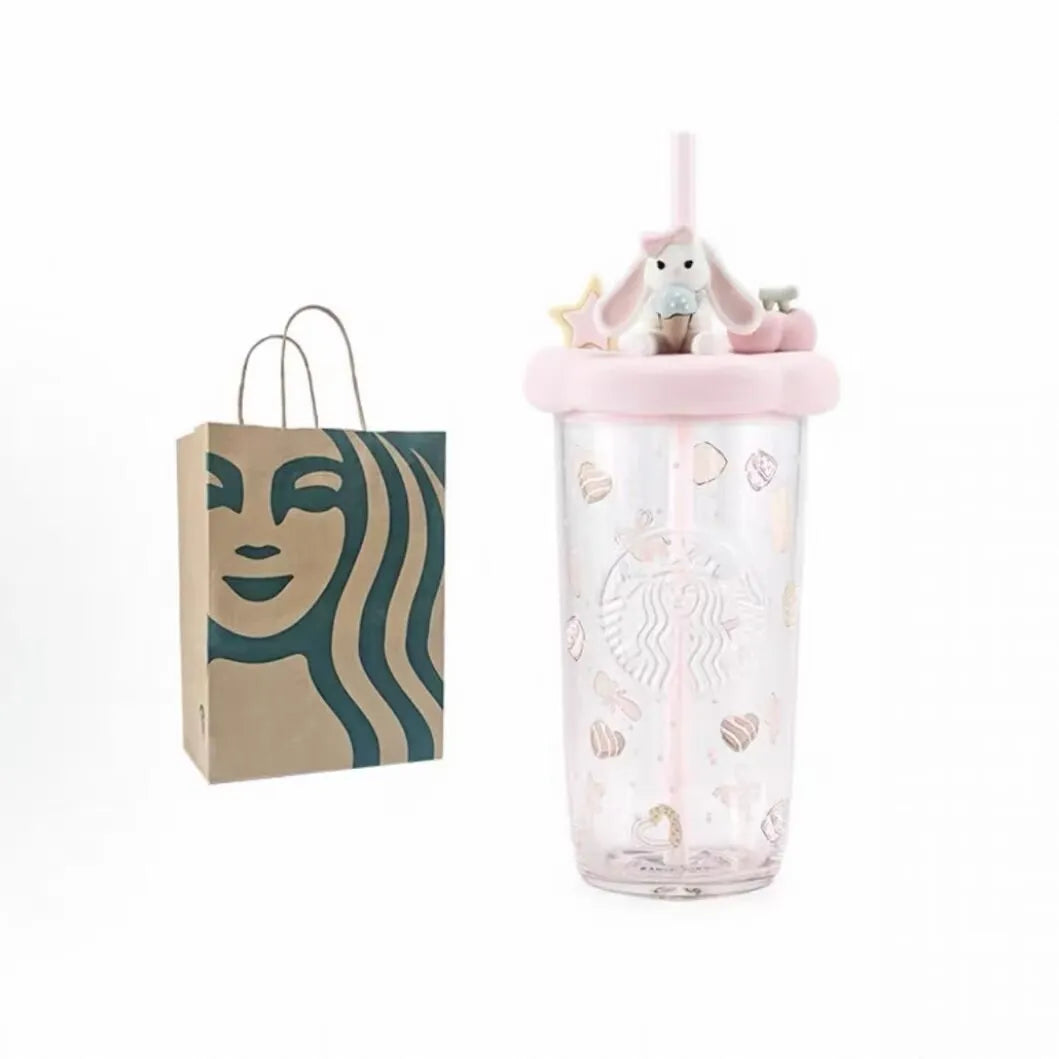 Vaso de vidrio Starbucks 2026 China Summer Dessert Party Pink Triangle 17oz