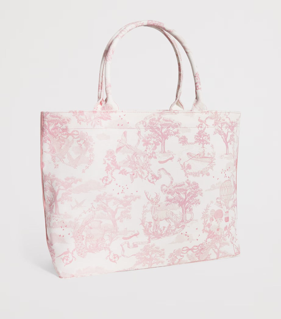 Harrods Medium Toile Print Tote Bag | Pink