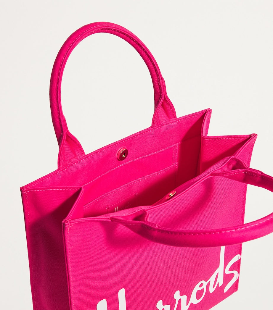 Harrods Small Cotton Logo Tote Bag | Hot Pink