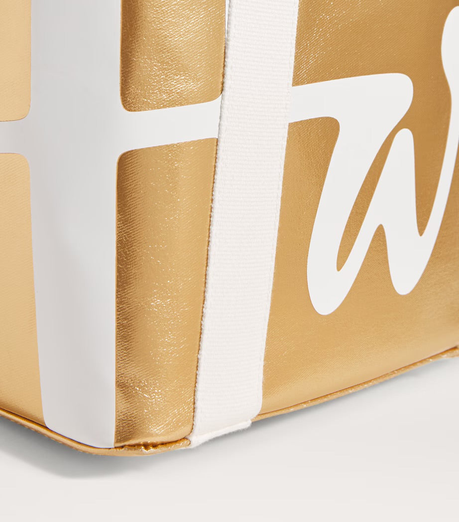 Harrods Mini Cotton Logo Tote Bag | Gold
