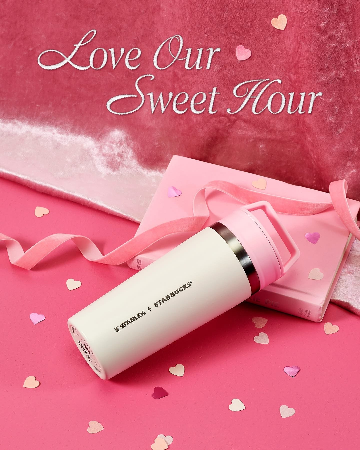 Stanley x Starbucks Korea Tumbler Rosa Valentine – Love Our Sweet Hour (Edición Limitada)