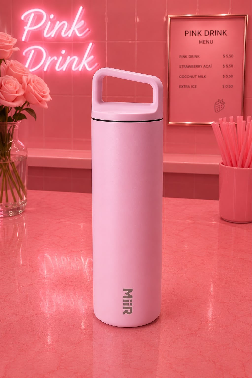 Termo MIIR Starbucks acero inoxidable pink drink collection