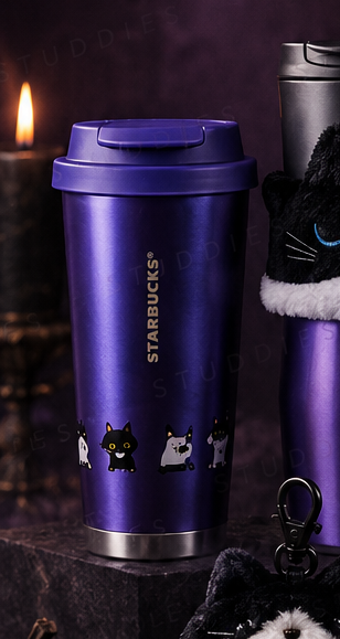 Starbucks Halloween Tailandia 2026 | Spooky Meowchestra Band Tumbler de Acero Inoxidable 16 oz 🎃🐈‍⬛🎶