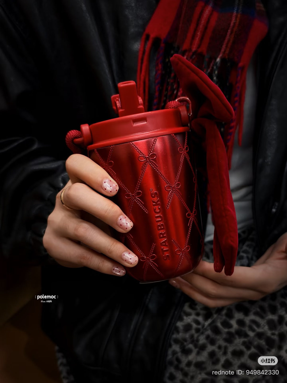 Starbucks China Christmas 2026 | Red Stainless Steel Straw Tumbler con moño