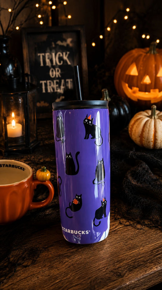 Starbucks Halloween Black Cats Purple Tumbler | Europa 2026