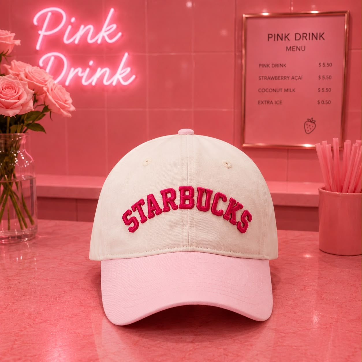 Gorra Starbucks pink drink collection