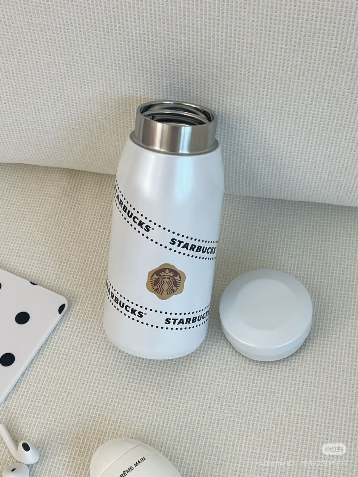 Starbucks China Polka Dot Wonderland 2026 · 350ml Letter Stainless Steel Tumbler with Small Bag