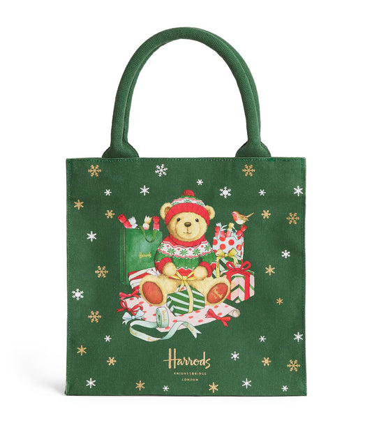 Harrods Small Christmas Bear Tote Bag