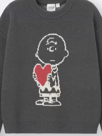 Jersey cuello redondo GU x Peanuts | Edición AMOR con Snoopy