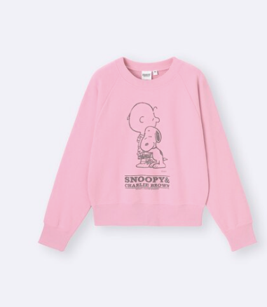 Sudadera de tela Reciclada GU x Peanuts | Edición AMOR con Snoopy