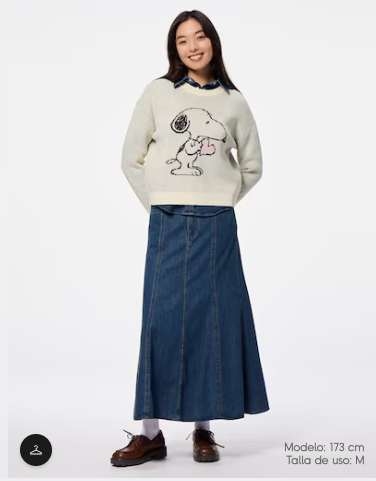 Jersey cuello redondo GU x Peanuts | Edición AMOR con Snoopy