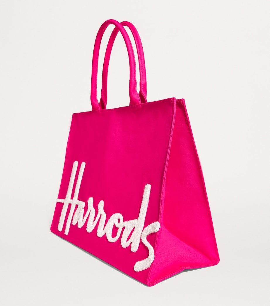 Harrods Large Cotton Logo Tote Bag | Hot Pink