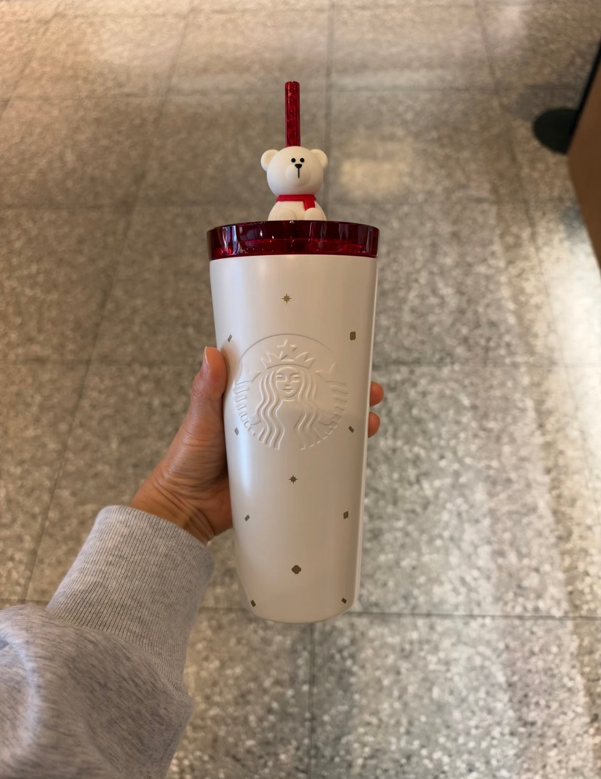 Starbucks Korea Christmas 2026 Vaso Blanco con Osito 16 oz