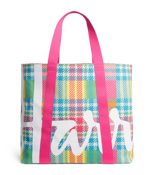 Harrods Large Madras Check Tote Bag