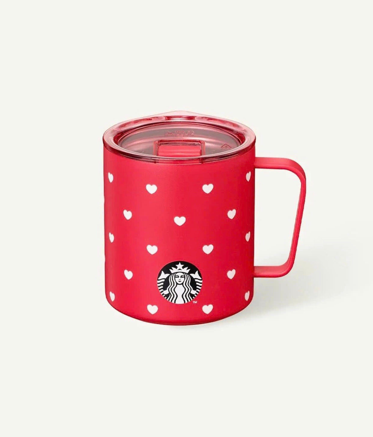Starbucks Korea Taza de Acero Roja con Corazones – Love Our Sweet Hour (Edición Limitada)