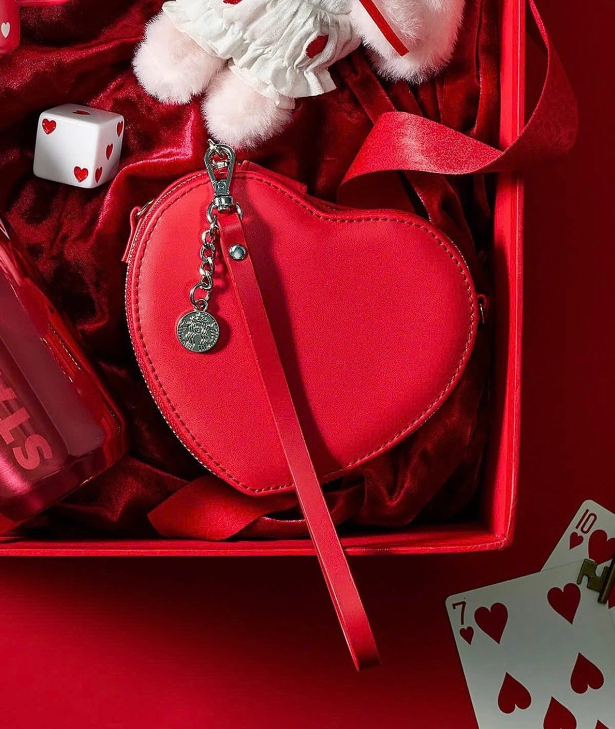 Starbucks Korea Monedero Llavero Corazón Valentine – Love Our Sweet Hour (Edición Limitada)