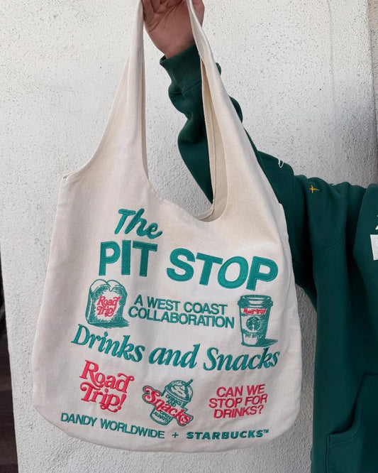 DANDY WORLDWIDE + Bolso de mano "Pit Stop" de STARBUCKS en crema