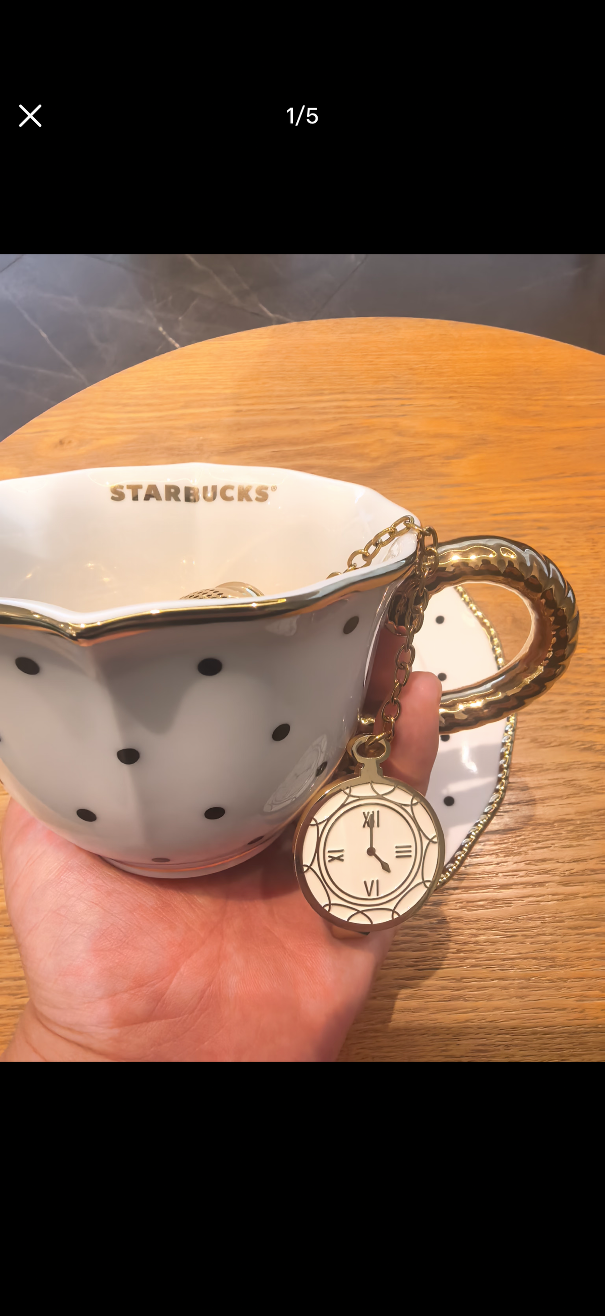 Starbucks China Polka Dot Wonderland 2026 · 270ml Ceramic Cup and Saucer Set with Tea Infuser