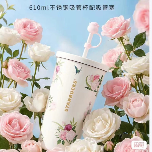 Starbucks blossom 2026 China Kaleidoscope Rose 21oz SS Tumbler con stopper de Rosa