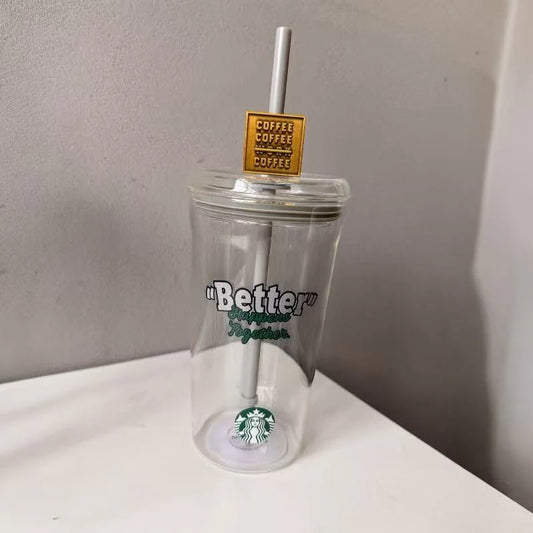 Starbucks China 2026 Denim series gray straw glass 585ml