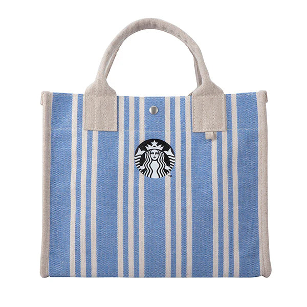Bolso lineas rectas azul de algodón y lino Starbucks Taiwan 2026 summer1 season series