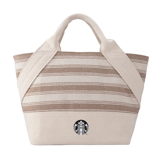 Bolso de retazos a rayas Starbucks Taiwan 2026 summer1 season series brown