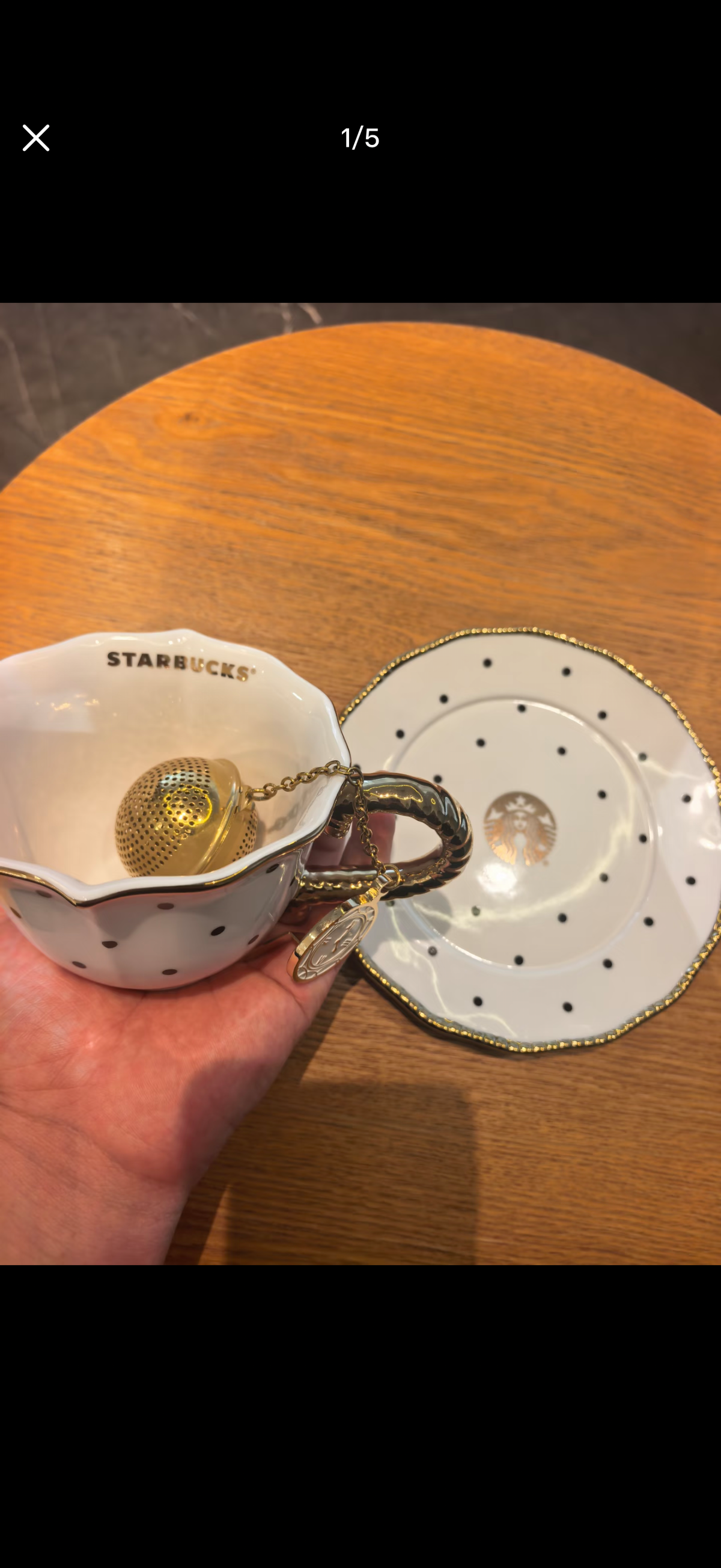 Starbucks China Polka Dot Wonderland 2026 · 270ml Ceramic Cup and Saucer Set with Tea Infuser