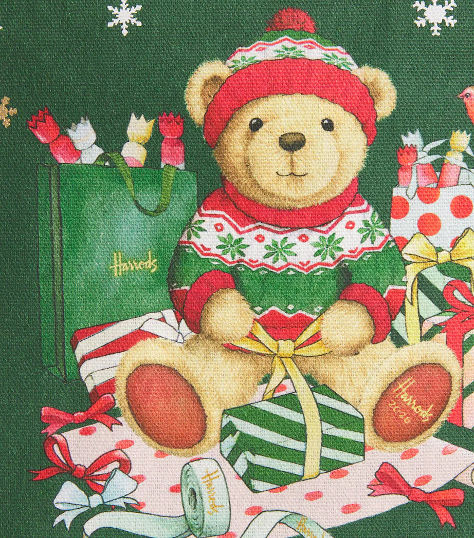Harrods Small Christmas Bear Tote Bag