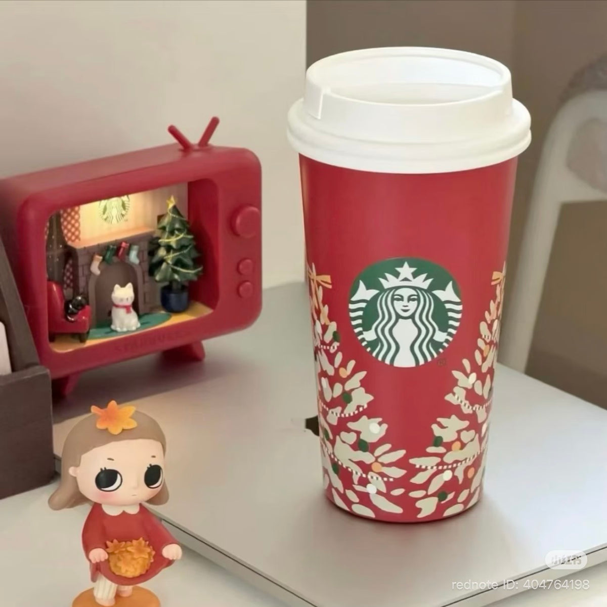 Starbucks China Christmas 2026 | Red Stainless Steel Tumbler floral