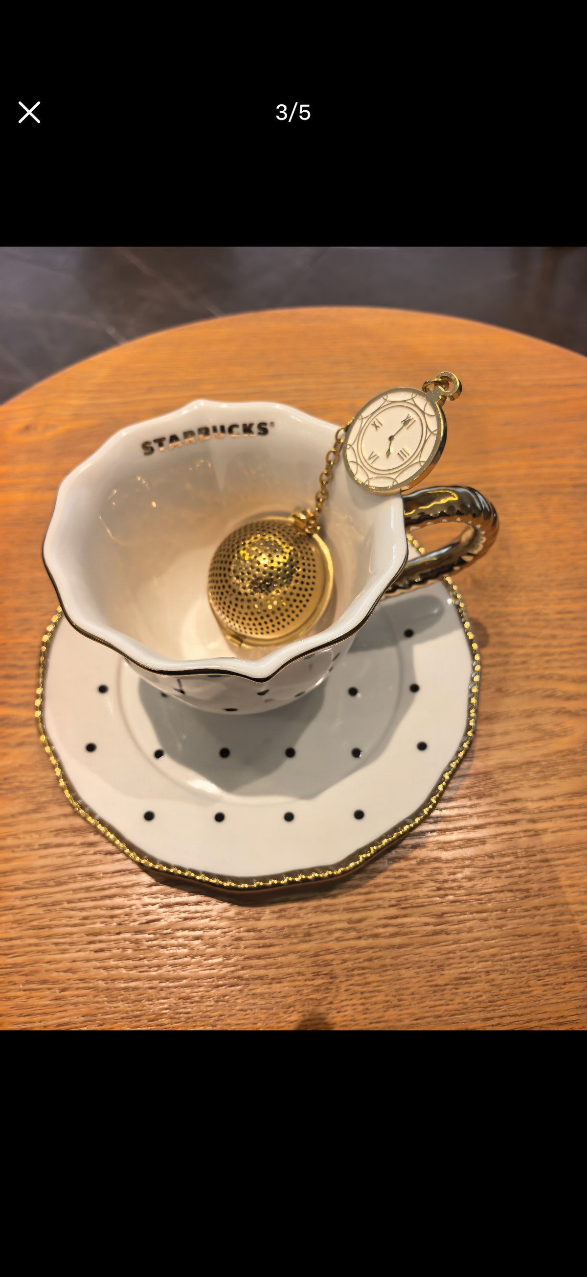 Starbucks China Polka Dot Wonderland 2026 · 270ml Ceramic Cup and Saucer Set with Tea Infuser