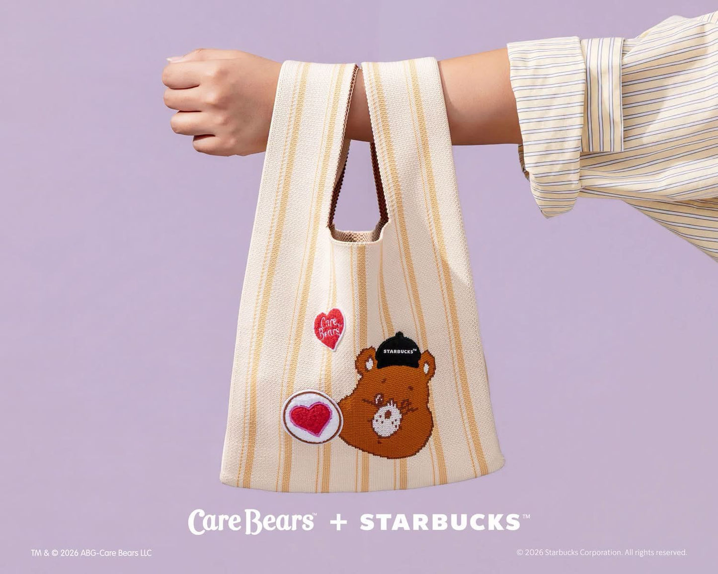 Starbucks x Care Bears 2026 | Tenderheart Bear Knit Tote Bag 🧸🤎