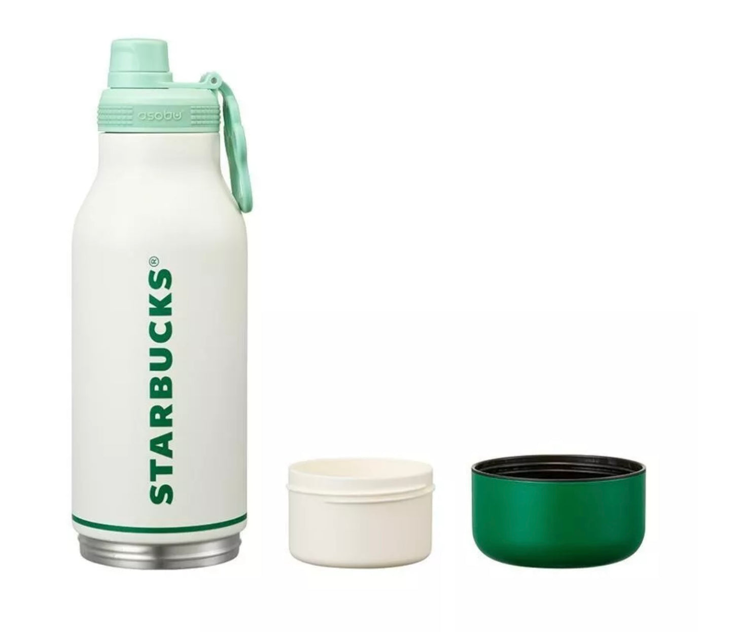 Starbucks Korea Buddy 2024 co-brand Termo acero inoxidable verde con blanco 1000ml